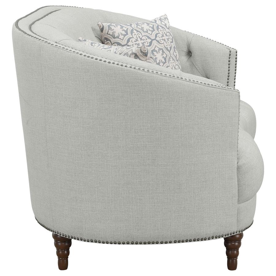 (image for) Avonlea Upholstered Sloped Arm Loveseat Grey Fabric