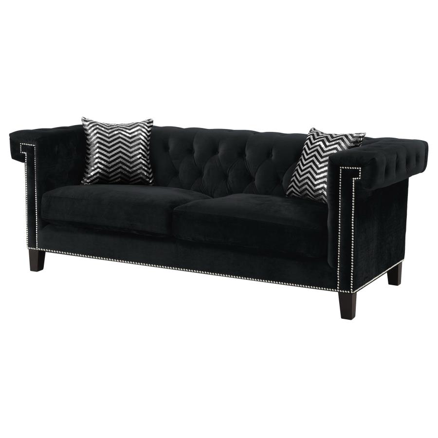 (image for) Reventlow Upholstered Track Arm Sofa Black