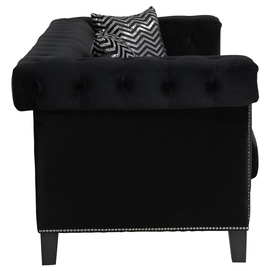 (image for) Reventlow Upholstered Track Arm Sofa Black