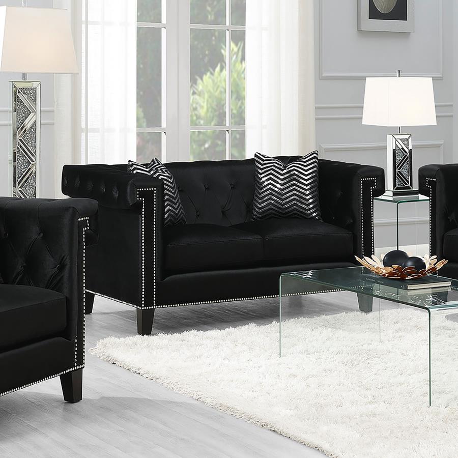 (image for) Reventlow Tufted Loveseat Black