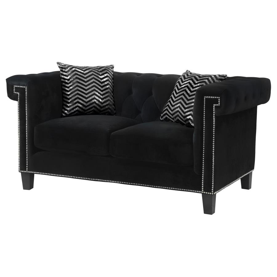 (image for) Reventlow Tufted Loveseat Black