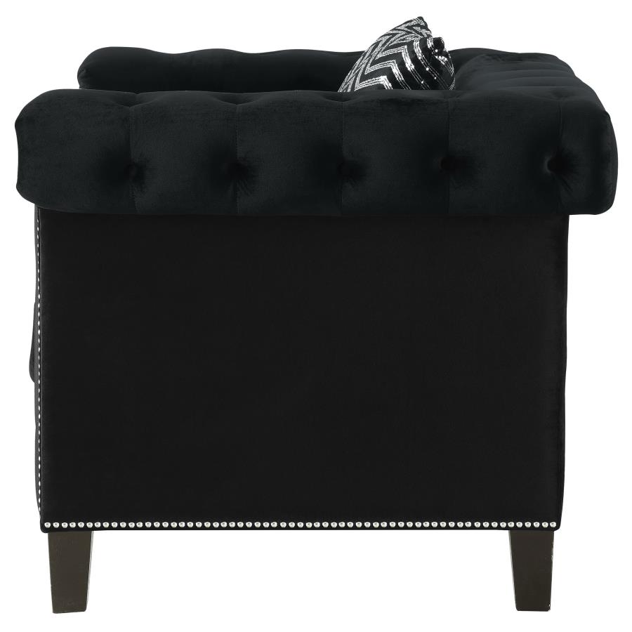 (image for) Reventlow Upholstered Track Arm Accent Chair Black