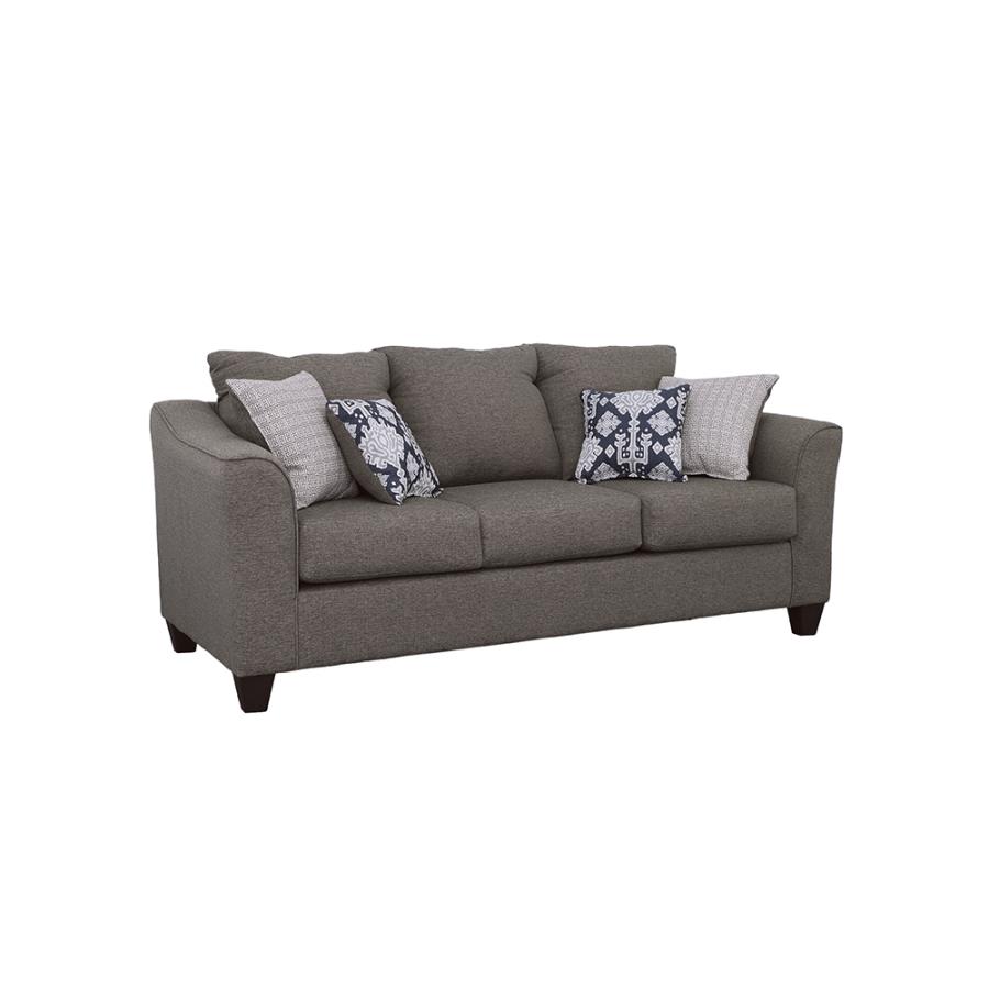 (image for) Salizar Upholstered Flared Arm Sofa Charcoal Grey - Click Image to Close