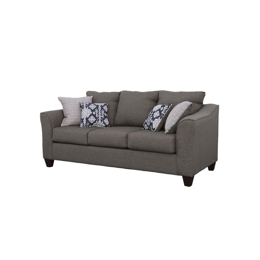 (image for) Salizar Upholstered Flared Arm Sofa Charcoal Grey