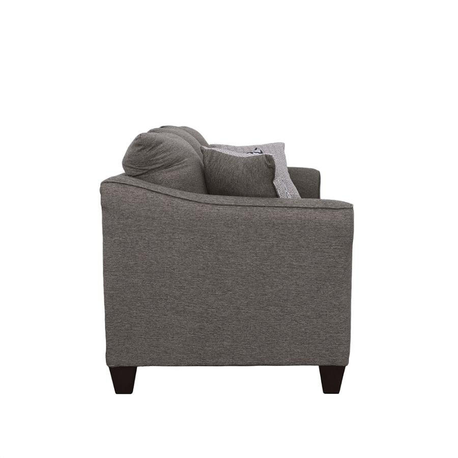 (image for) Salizar Upholstered Flared Arm Sofa Charcoal Grey