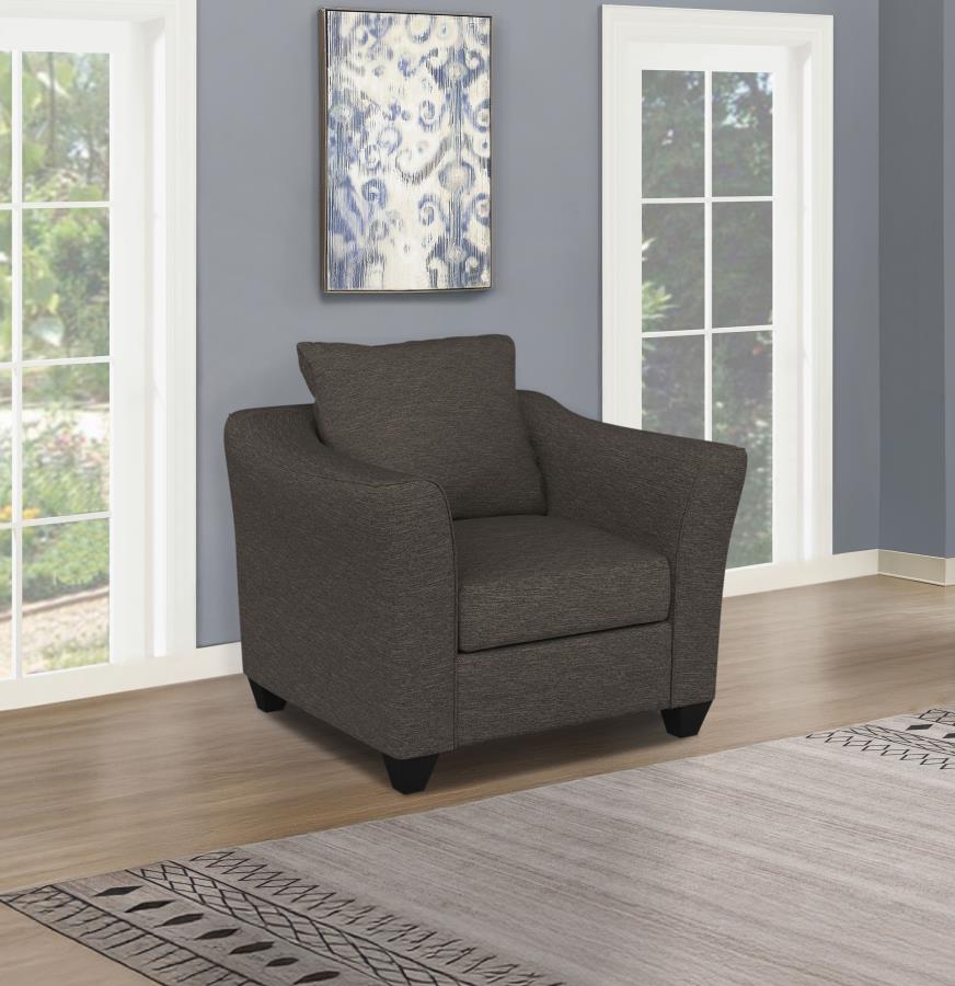 Salizar Upholstered Flared Arm Accent Chair Charcoal Grey