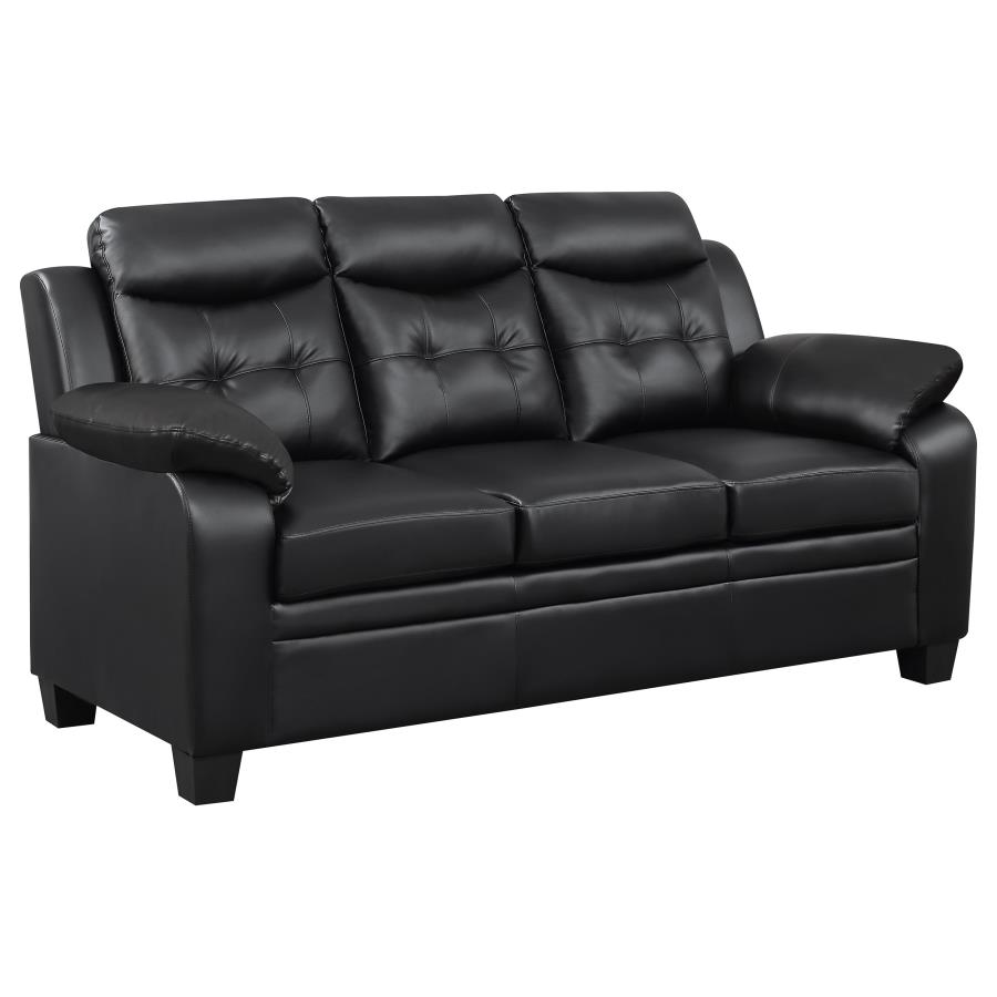 (image for) Finley Upholstered Padded Arm Tufted Sofa Black - Click Image to Close