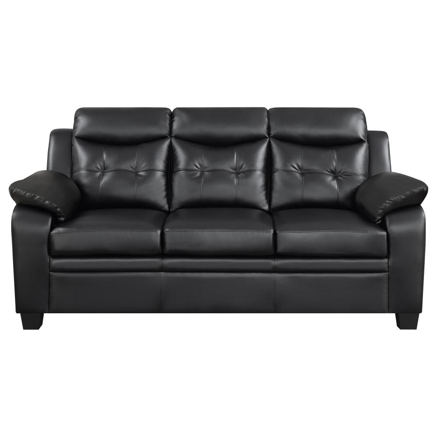 (image for) Finley Upholstered Padded Arm Tufted Sofa Black