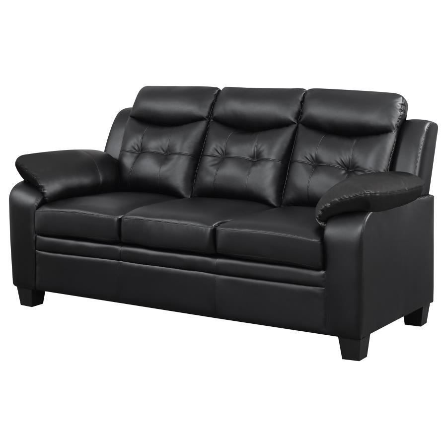 (image for) Finley Upholstered Padded Arm Tufted Sofa Black