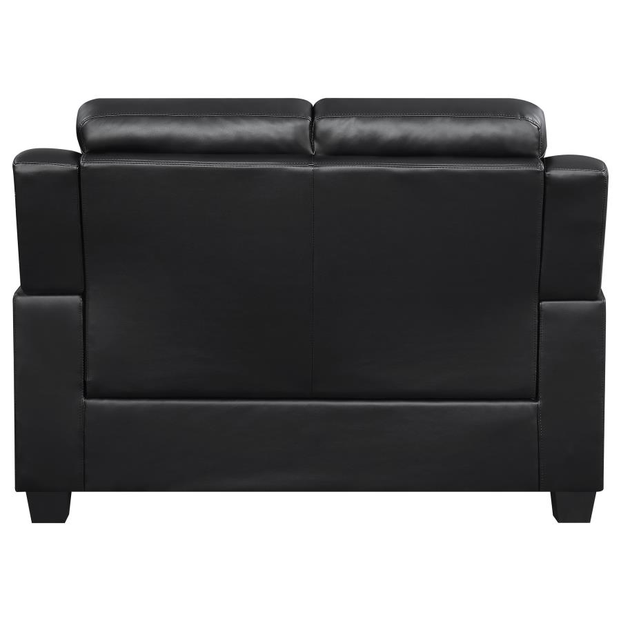 (image for) Finley Upholstered Padded Arm Tufted Loveseat Black