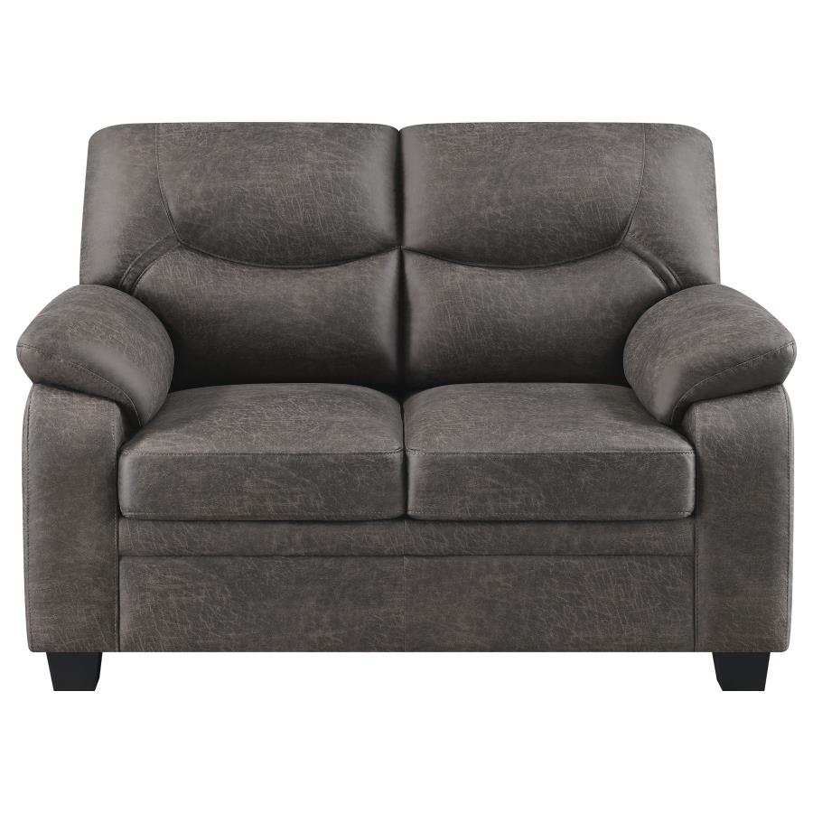 (image for) Meagan Pillow Top Arms Upholstered Loveseat Charcoal