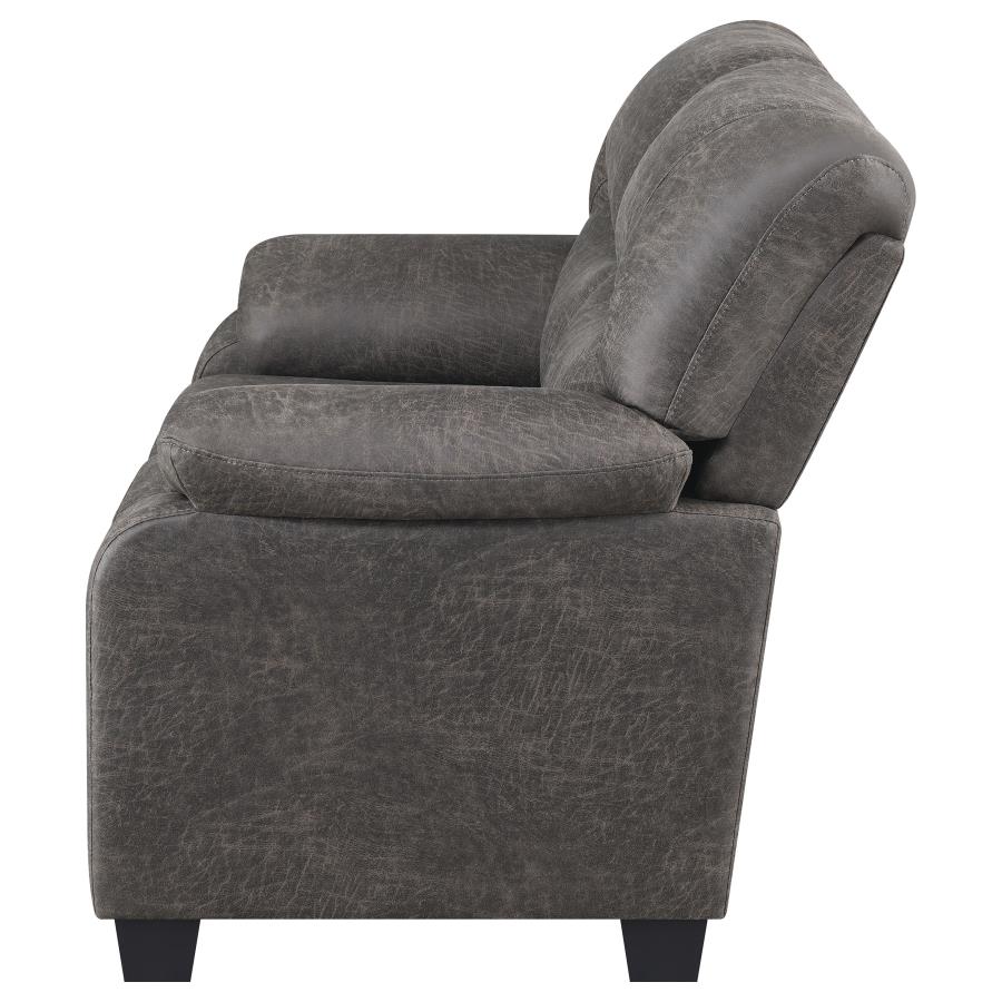 (image for) Meagan Pillow Top Arms Upholstered Loveseat Charcoal