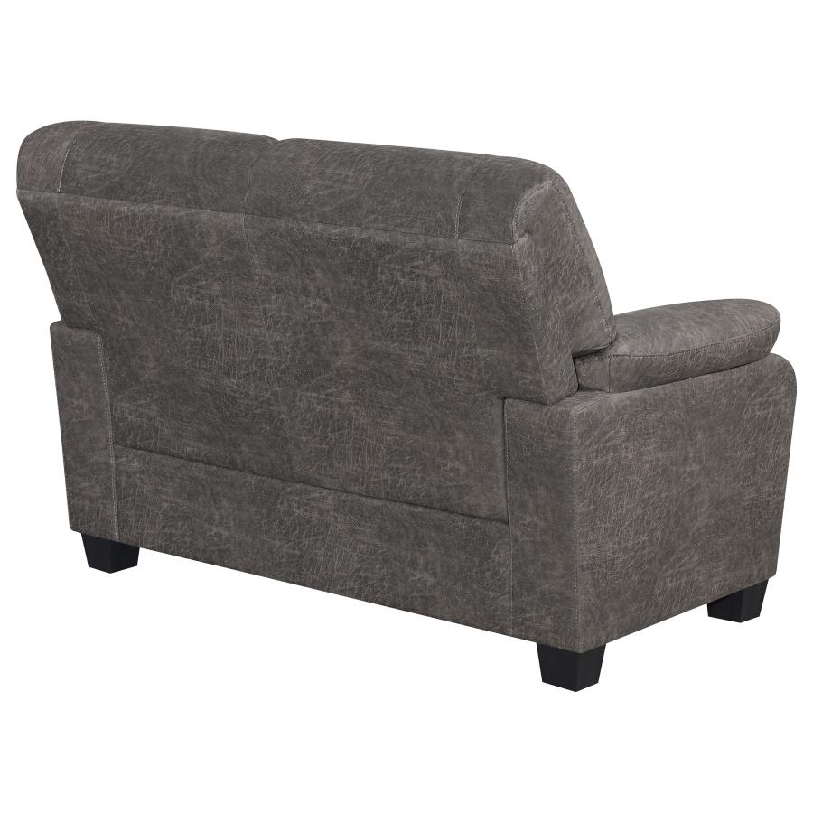 (image for) Meagan Pillow Top Arms Upholstered Loveseat Charcoal