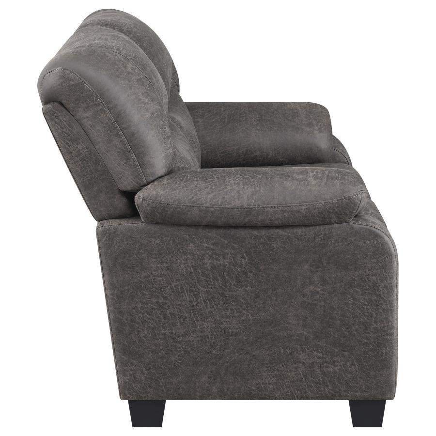 (image for) Meagan Pillow Top Arms Upholstered Loveseat Charcoal