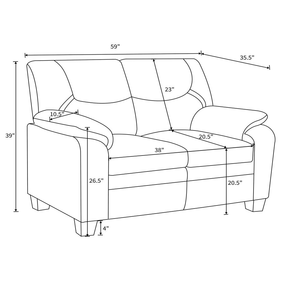 (image for) Meagan Pillow Top Arms Upholstered Loveseat Charcoal