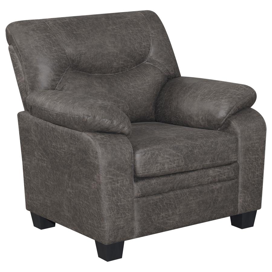 (image for) Meagan Upholstered Padded Arm Accent Chair Charcoal - Click Image to Close