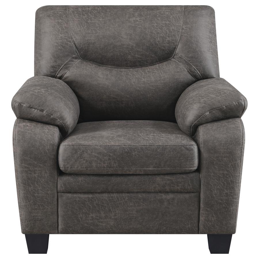 (image for) Meagan Upholstered Padded Arm Accent Chair Charcoal