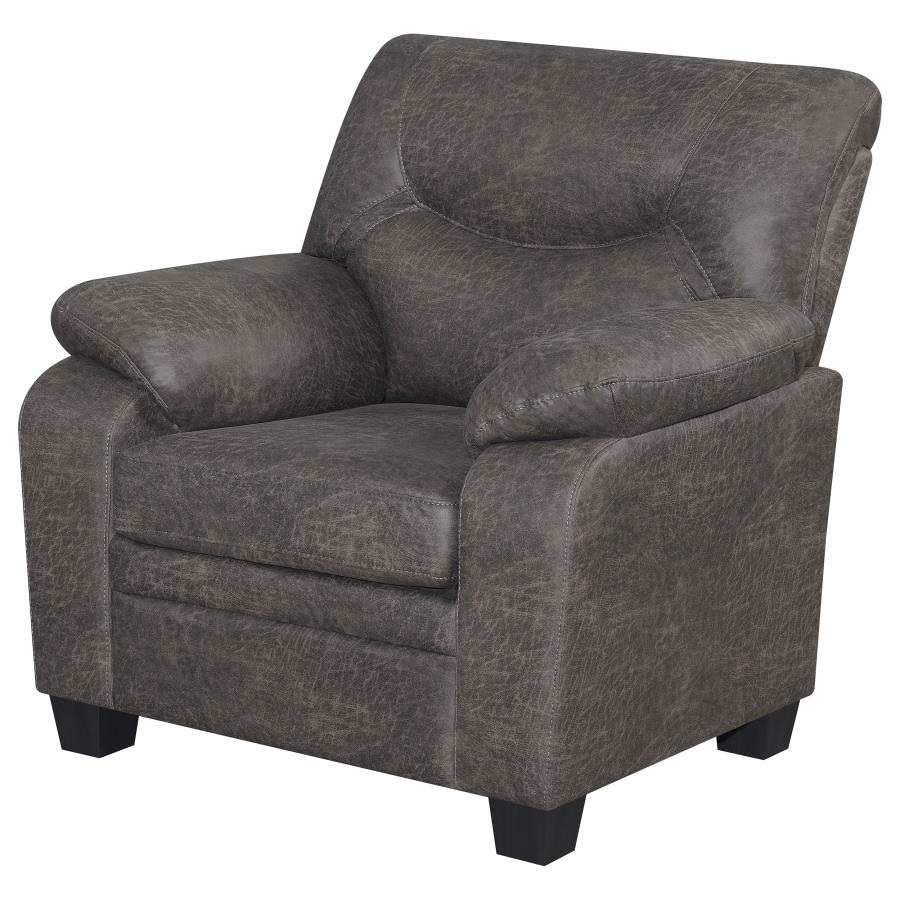 (image for) Meagan Upholstered Padded Arm Accent Chair Charcoal