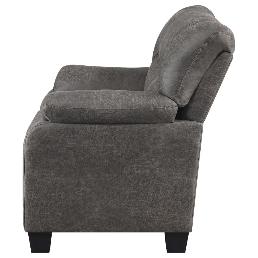 (image for) Meagan Upholstered Padded Arm Accent Chair Charcoal