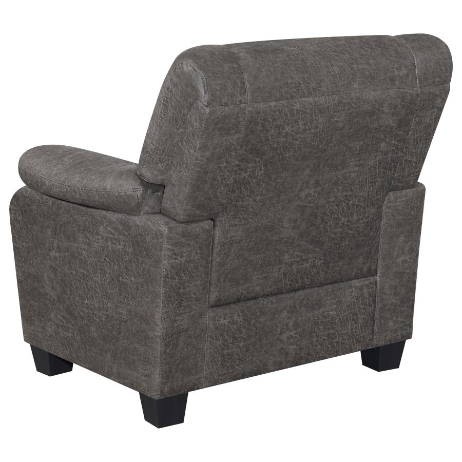 (image for) Meagan Upholstered Padded Arm Accent Chair Charcoal