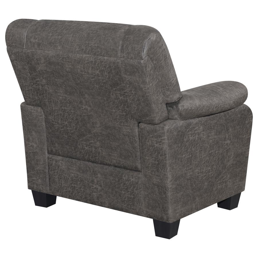 (image for) Meagan Upholstered Padded Arm Accent Chair Charcoal