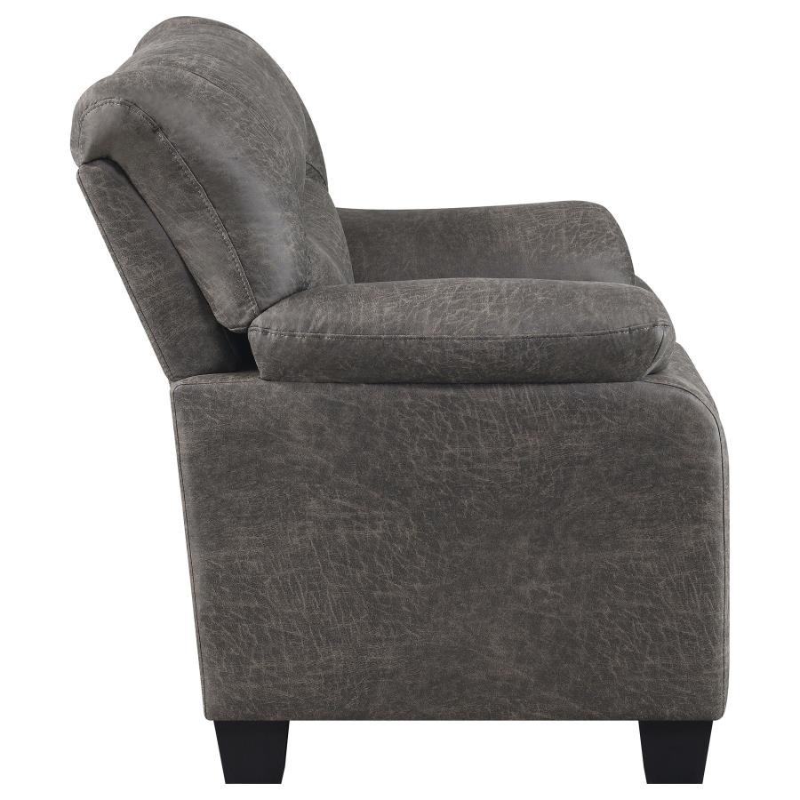 (image for) Meagan Upholstered Padded Arm Accent Chair Charcoal