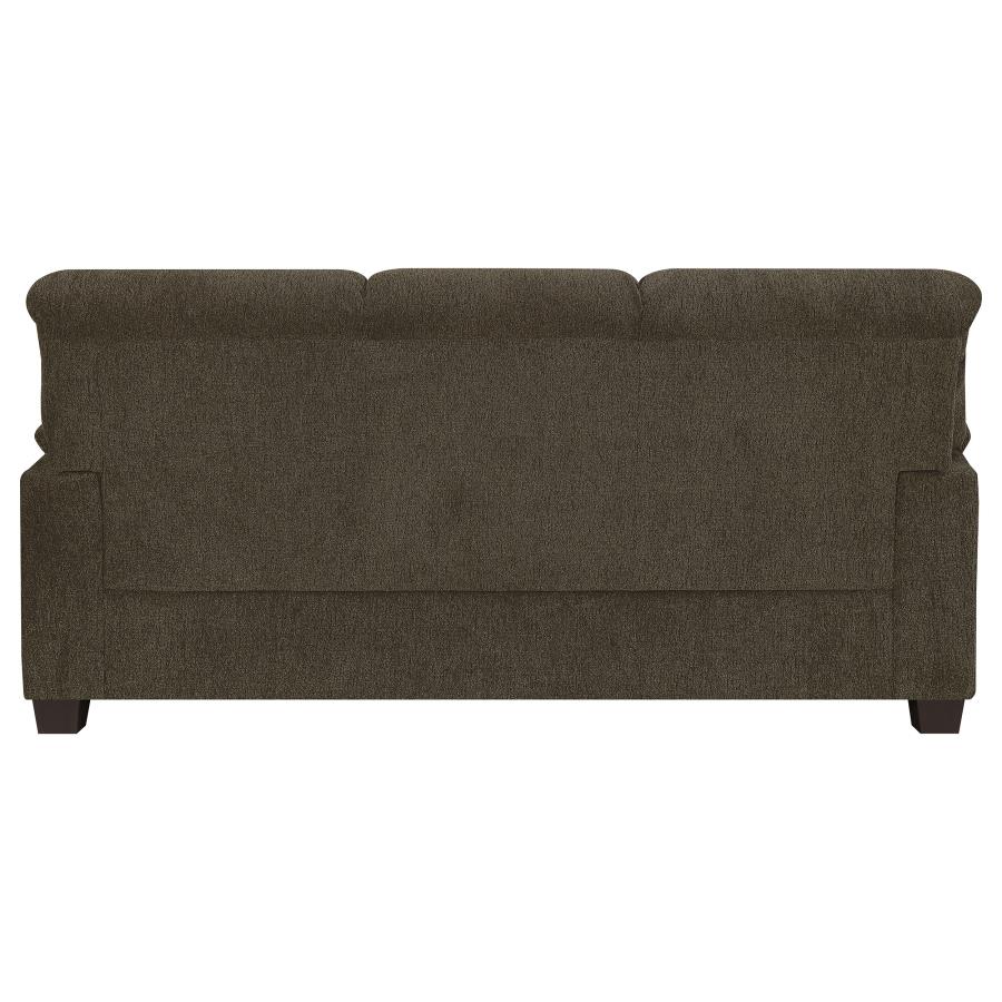 (image for) Clementine 2-piece Upholstered Padded Arm Sofa Set Brown