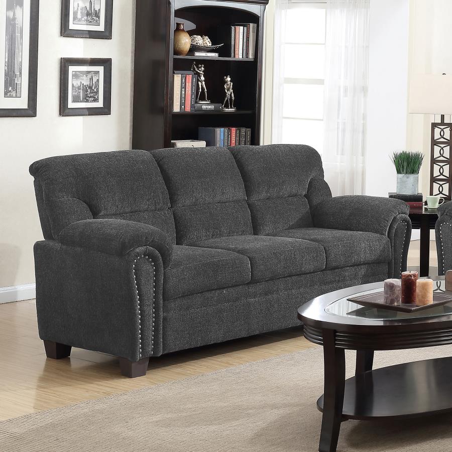 (image for) Clementine Upholstered Padded Arm Sofa Grey