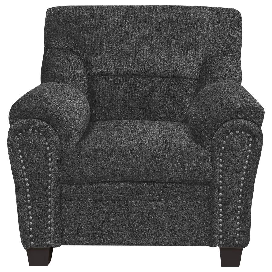 (image for) Clementine Upholstered Padded Arm Accent Chair Grey