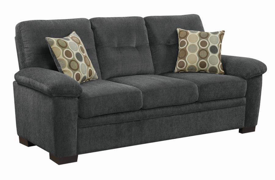 (image for) Fairbairn Upholstered Sofa Charcoal - Click Image to Close