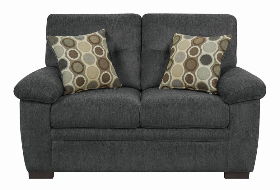 (image for) Fairbairn Upholstered Loveseat Charcoal