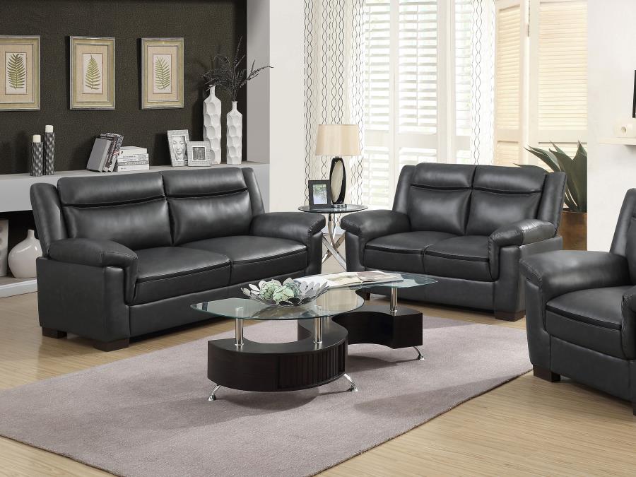 (image for) Arabella 2-piece Upholstered Padded Arm Sofa Set Grey - Click Image to Close