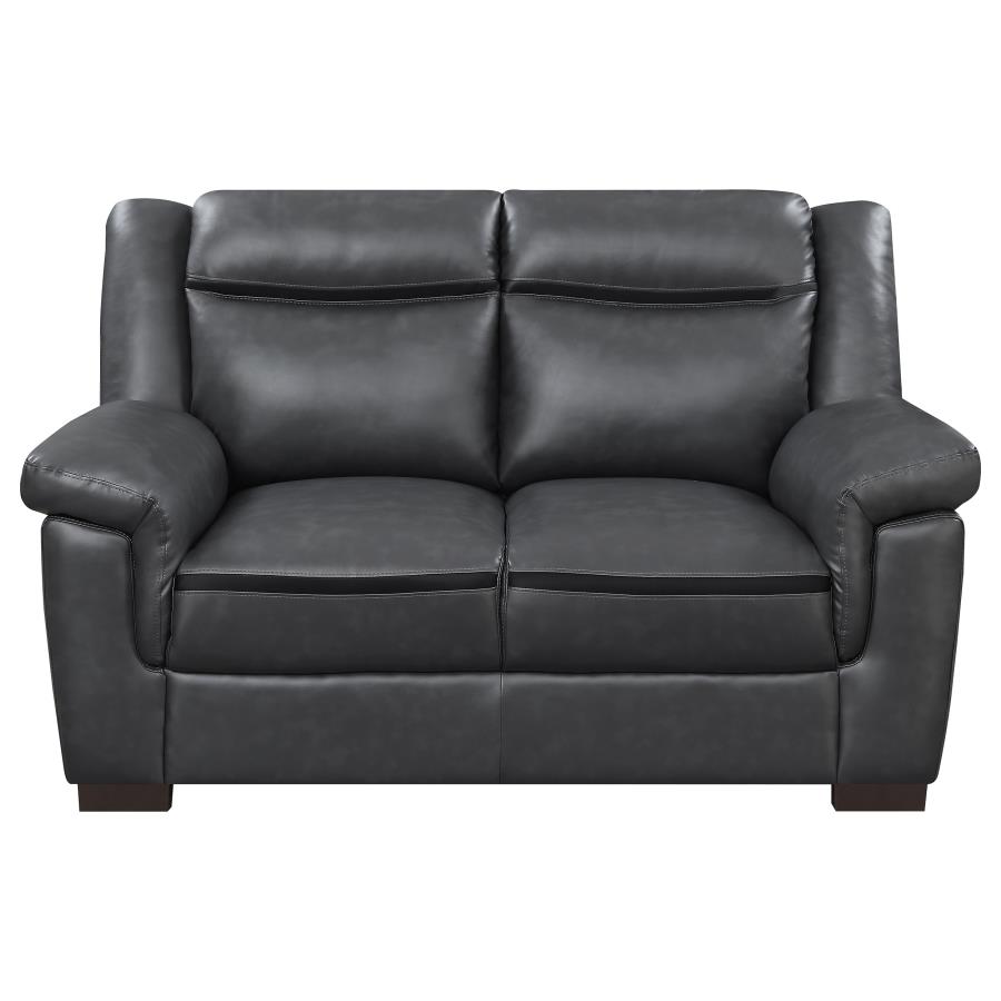 (image for) Arabella Upholstered Padded Arm Loveseat Grey