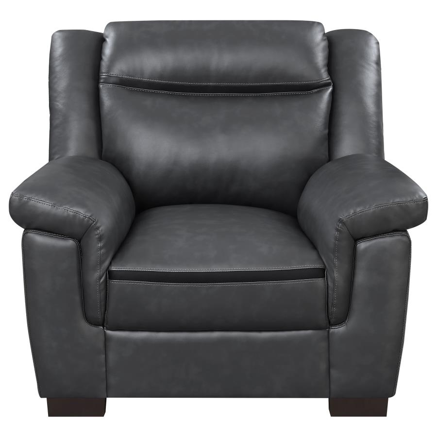 (image for) Arabella Upholstered Padded Arm Accent Chair Grey