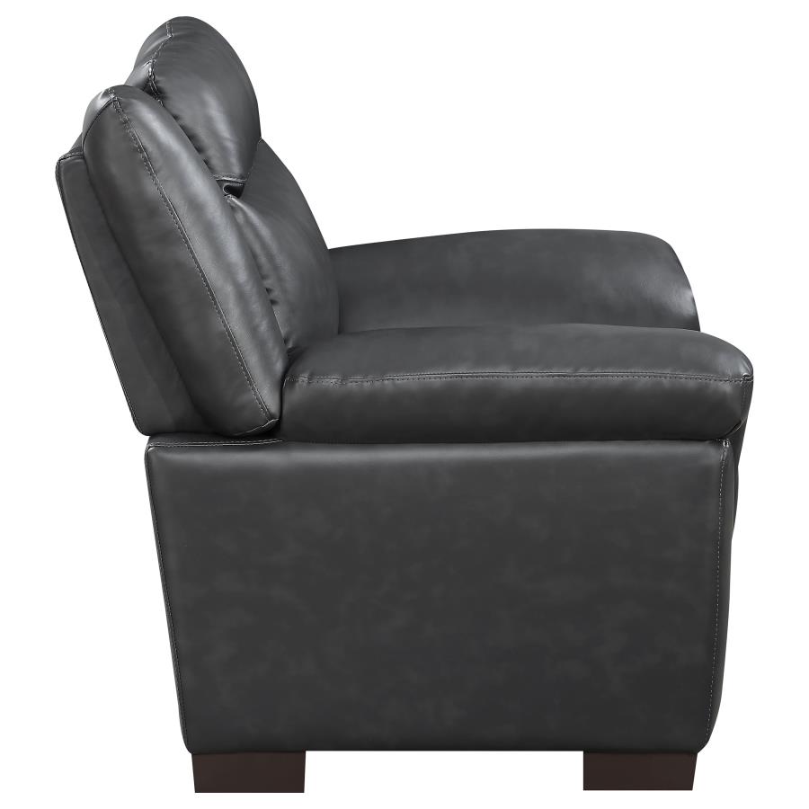 (image for) Arabella Upholstered Padded Arm Accent Chair Grey