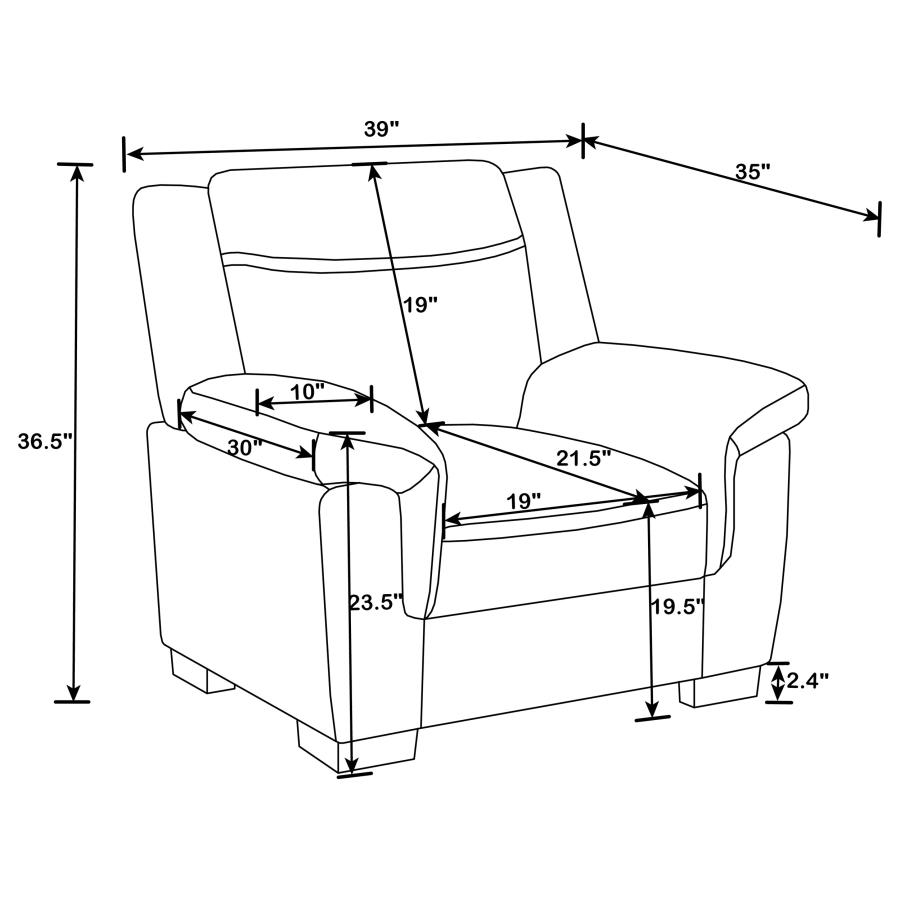 (image for) Arabella Upholstered Padded Arm Accent Chair Grey