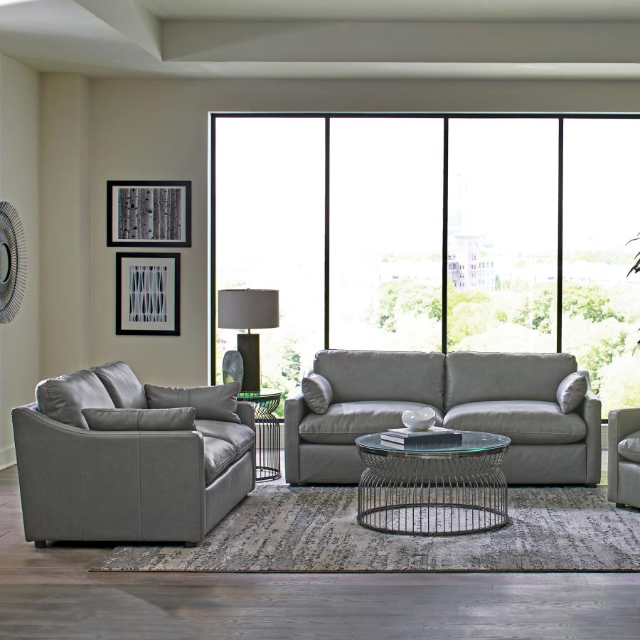 (image for) Grayson 2-piece Sloped Arm Upholstered Living Room Set Grey