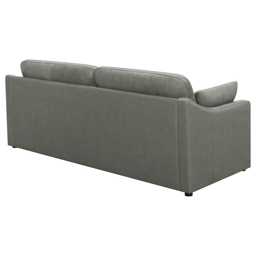 (image for) Grayson Leather Upholstered Sloped Arm Sofa Grey