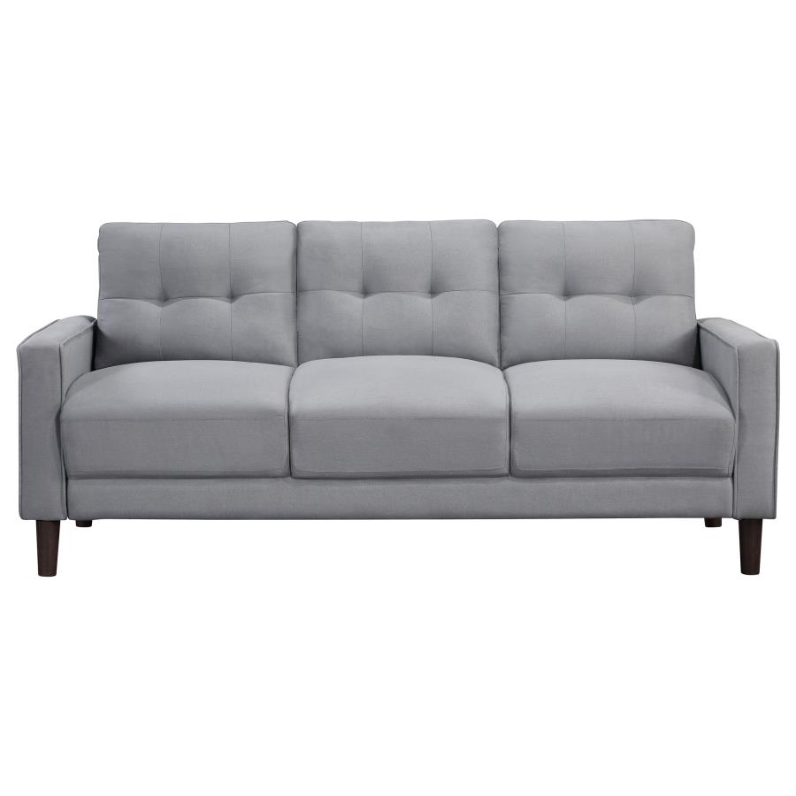 (image for) Bowen 2-piece Upholstered Track Arm Tufted Sofa Set Grey