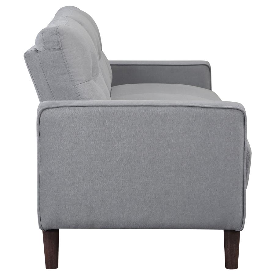 (image for) Bowen 2-piece Upholstered Track Arm Tufted Sofa Set Grey