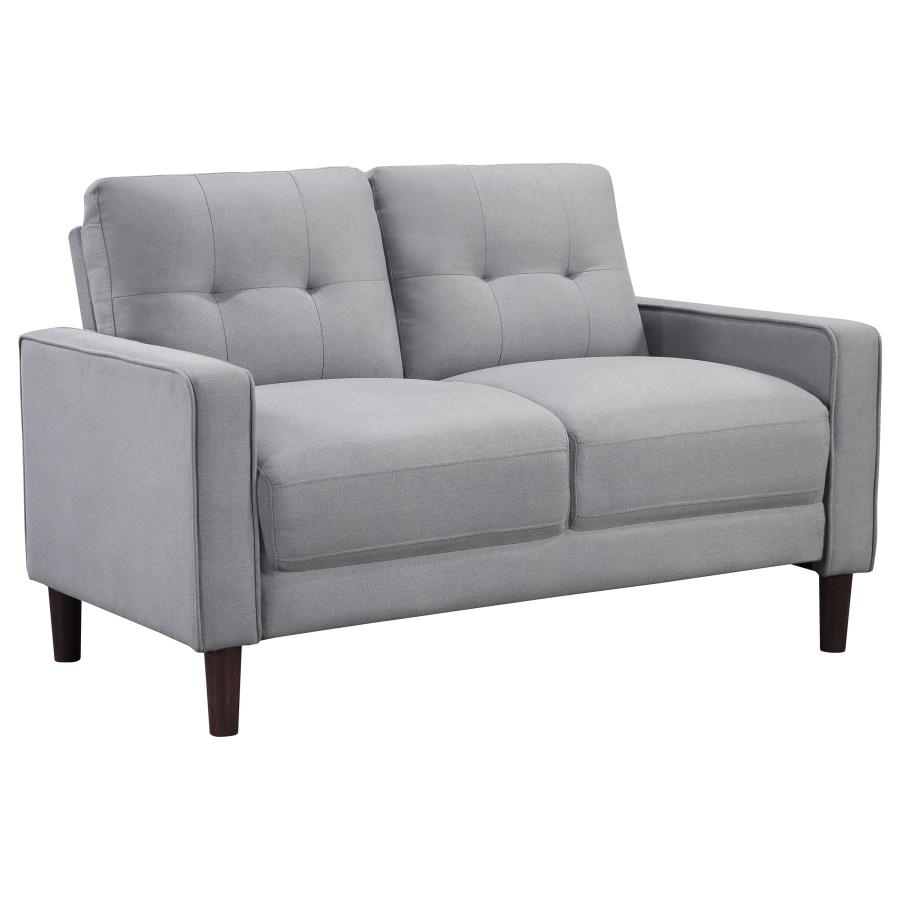 (image for) Bowen 2-piece Upholstered Track Arm Tufted Sofa Set Grey