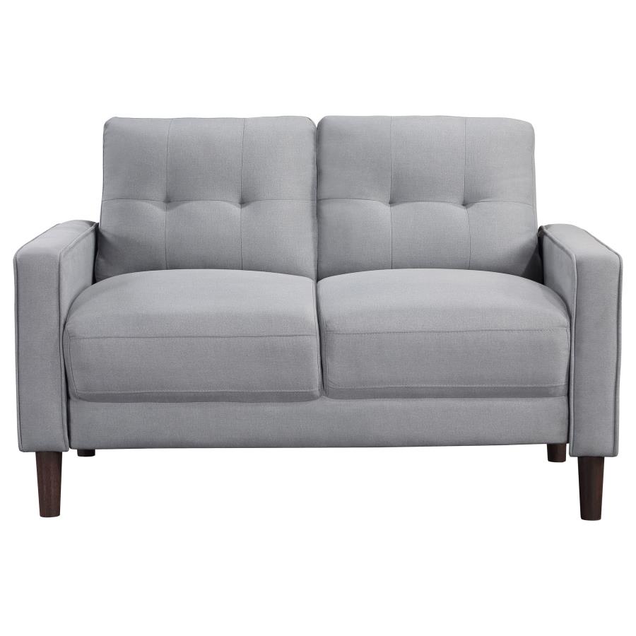 (image for) Bowen 2-piece Upholstered Track Arm Tufted Sofa Set Grey