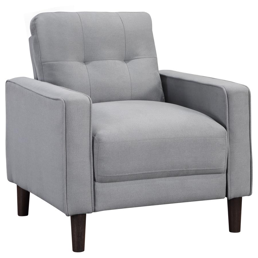 (image for) Bowen Upholstered Track Arm Tufted Accent Chair Grey - Click Image to Close