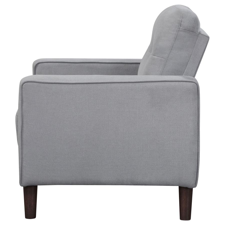 (image for) Bowen Upholstered Track Arm Tufted Accent Chair Grey