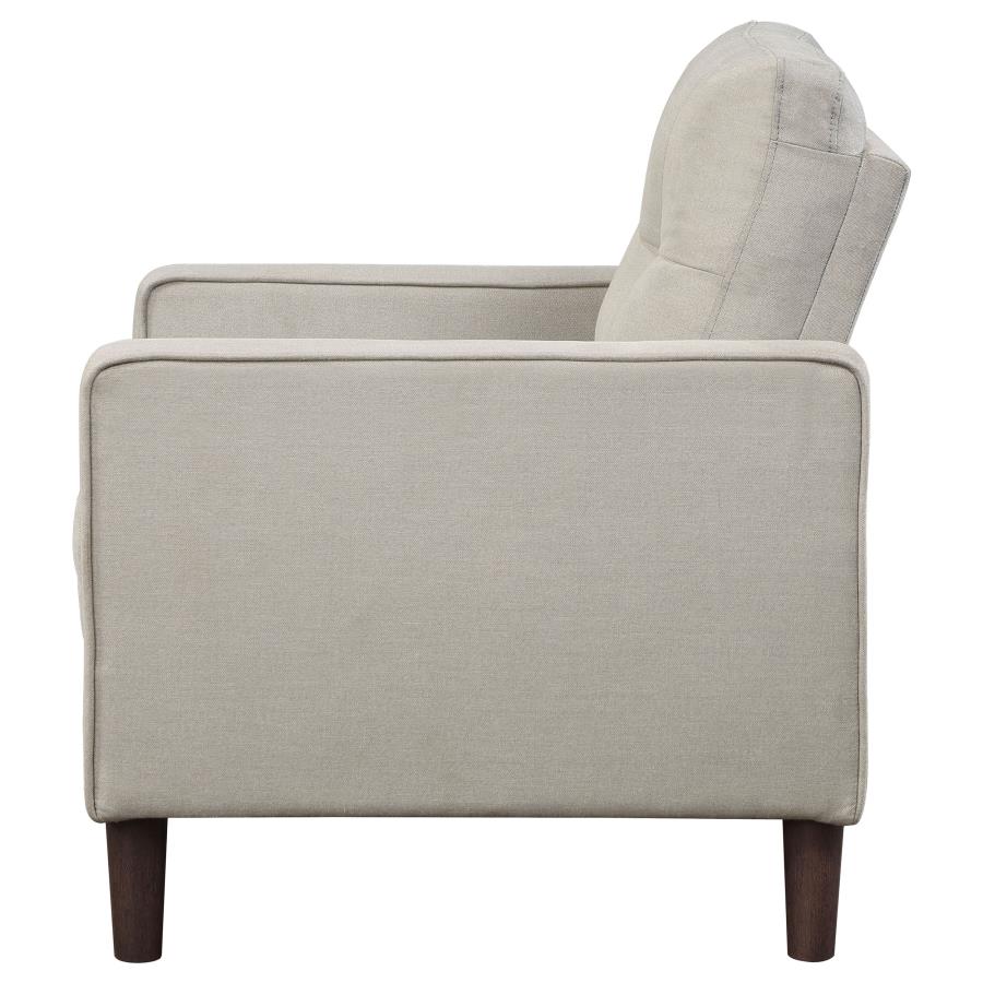 (image for) Bowen Upholstered Track Arm Tufted Accent Chair Beige