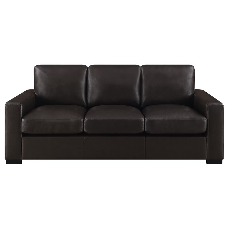 (image for) Boardmead 2-piece Upholstered Track Arm Sofa Set Dark Brown