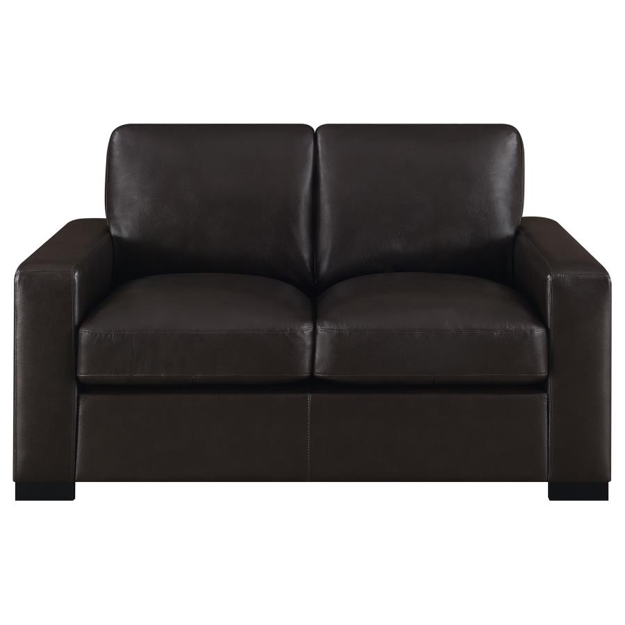 (image for) Boardmead 2-piece Upholstered Track Arm Sofa Set Dark Brown