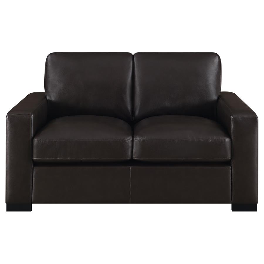 (image for) Boardmead Upholstered Track Arm Loveseat Dark Brown