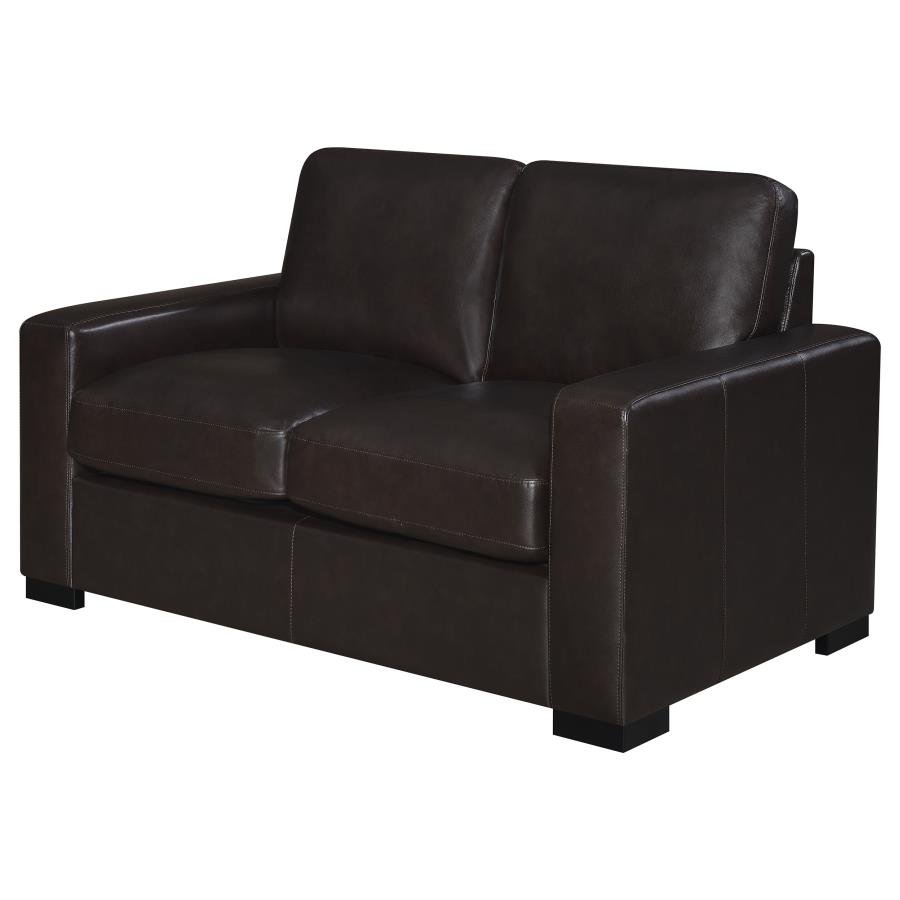 (image for) Boardmead Upholstered Track Arm Loveseat Dark Brown