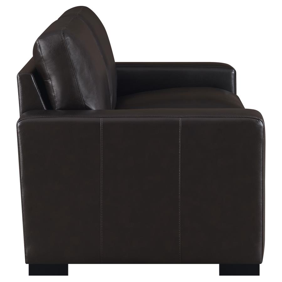 (image for) Boardmead Upholstered Track Arm Loveseat Dark Brown